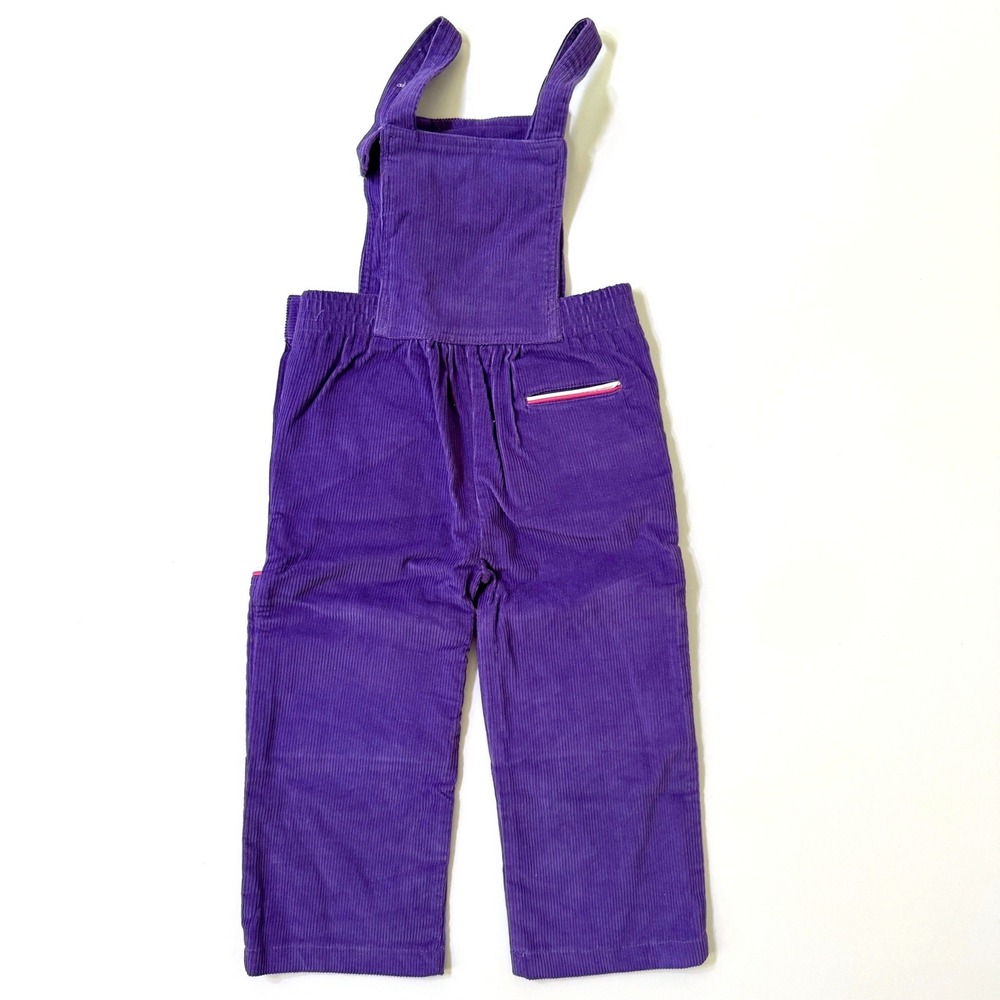 Vintage 90's Popsicle Brand Kids Overalls Bibs Sz 3 Purple Corduroy Knee Pockets - Picture 4 of 5